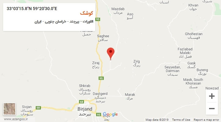 روستای کوشک بر روی نقشه