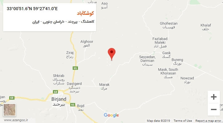 روستای کوشکآباد بر روی نقشه