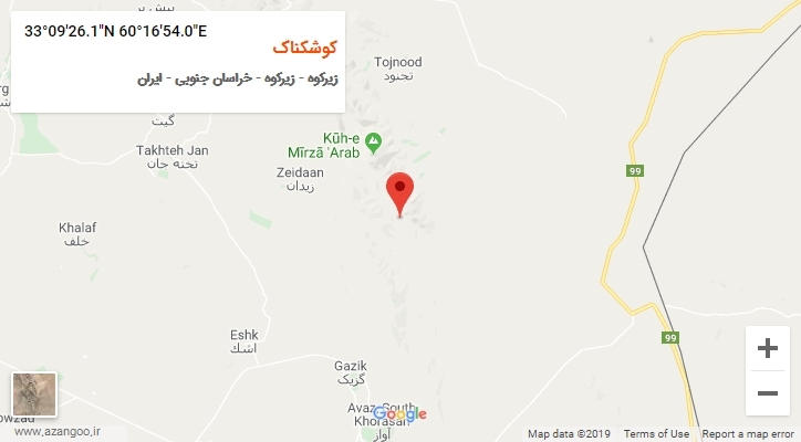 روستای کوشکناک بر روی نقشه