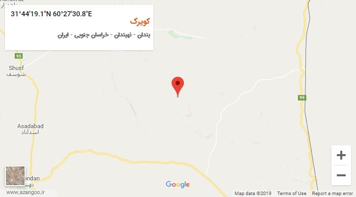 روستای کویرک بر روی نقشه