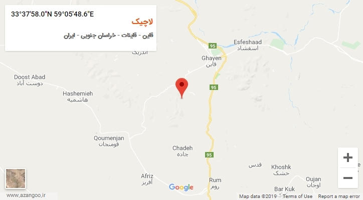 روستای لاچیک بر روی نقشه