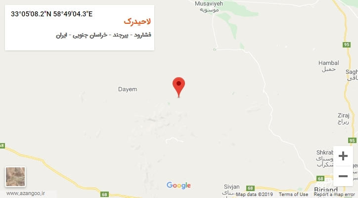 روستای لاحیدرک بر روی نقشه