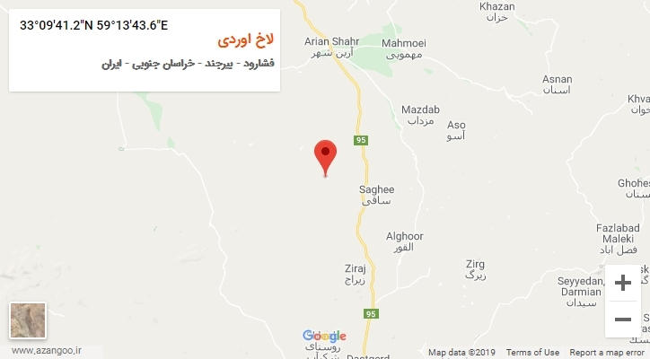 روستای لاخ اوردی بر روی نقشه
