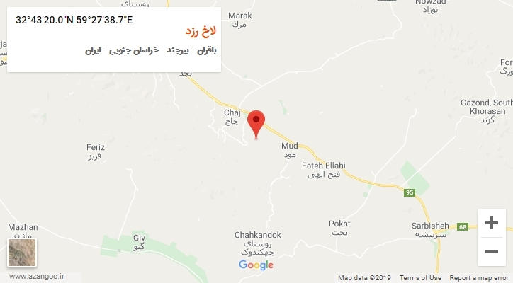 روستای لاخ رزد بر روی نقشه