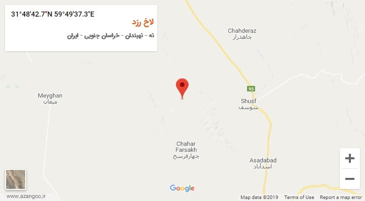 روستای لاخ رزد بر روی نقشه
