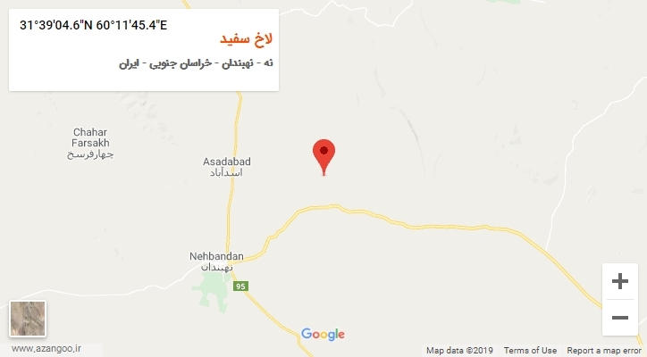روستای لاخ سفید بر روی نقشه