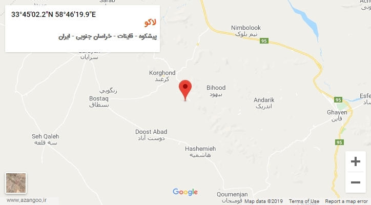 روستای لاکو بر روی نقشه