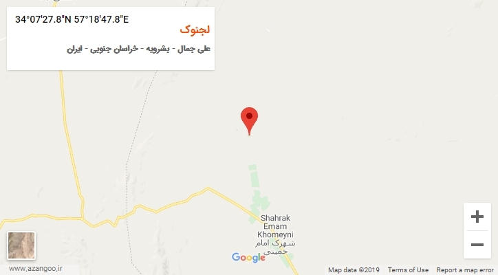 روستای لجنوک بر روی نقشه