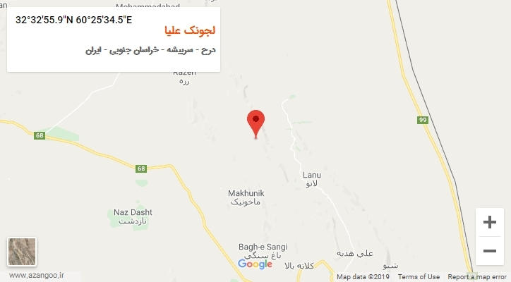 روستای لجونک علیا بر روی نقشه