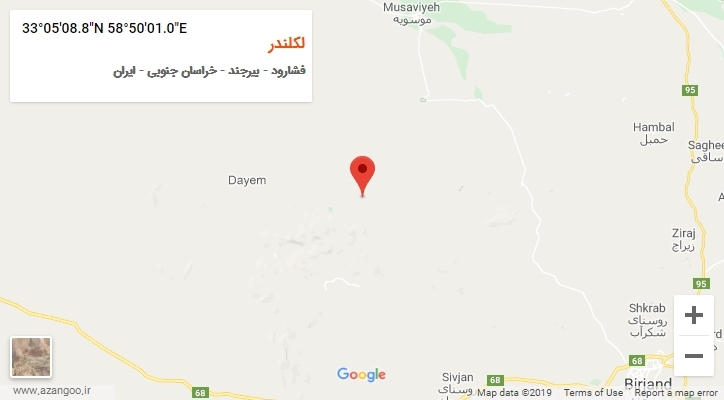 روستای لکلندر بر روی نقشه
