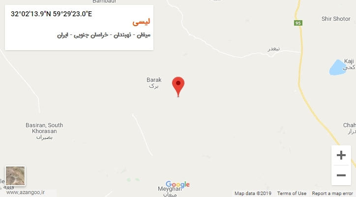 روستای لیسی بر روی نقشه