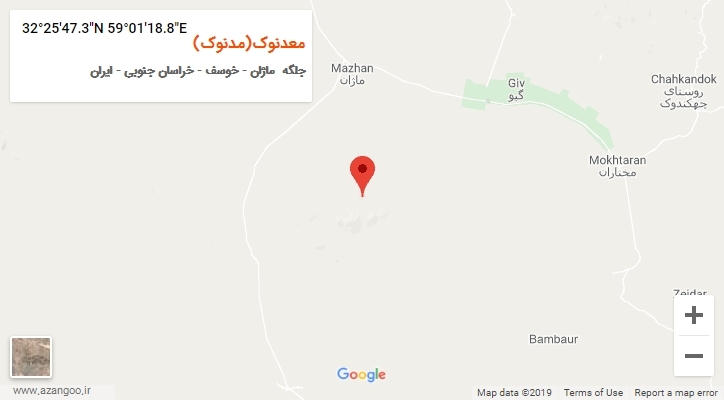 روستای معدنوک(مدنوک) بر روی نقشه