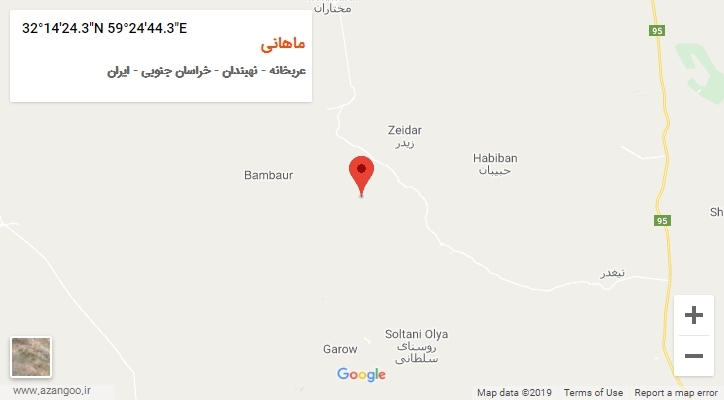 روستای ماهانی بر روی نقشه