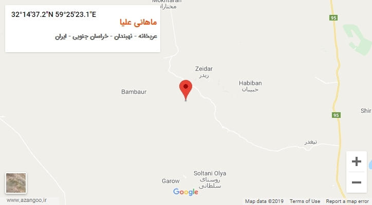 روستای ماهانی علیا بر روی نقشه