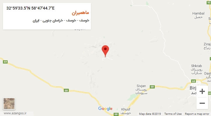 روستای ماهمیران بر روی نقشه