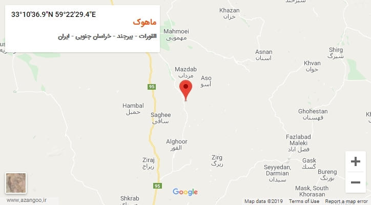 روستای ماهوک بر روی نقشه