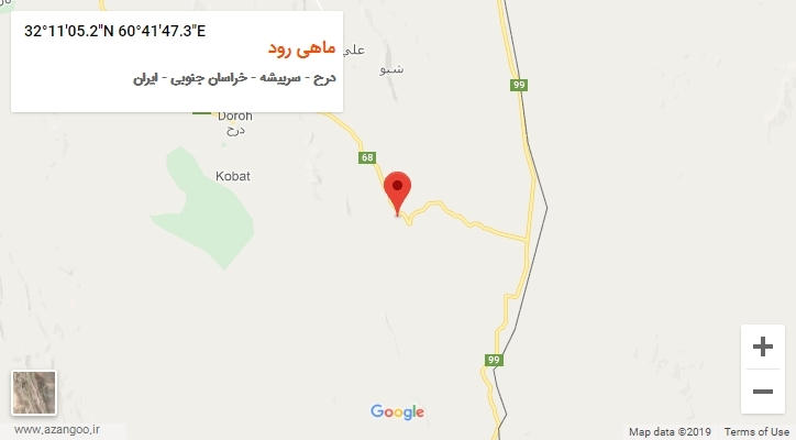 روستای ماهی رود بر روی نقشه