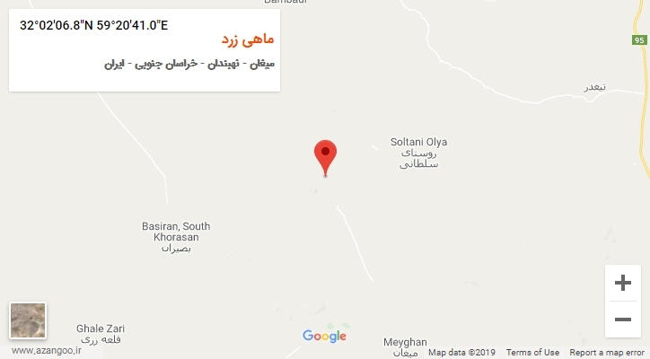 روستای ماهی زرد بر روی نقشه