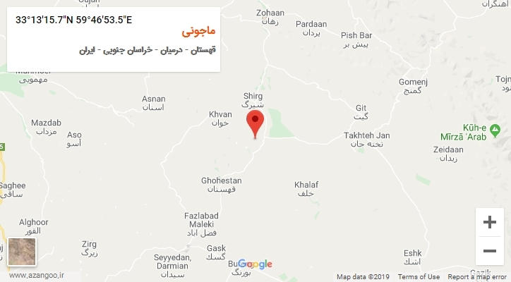 روستای ماجونی بر روی نقشه