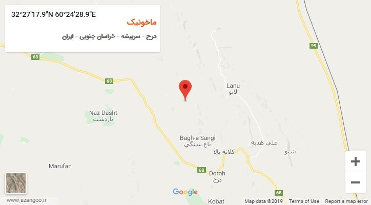 روستای ماخونیک بر روی نقشه