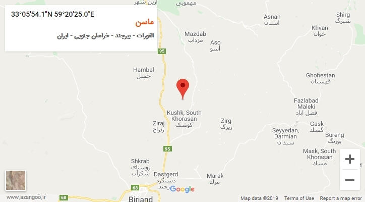 روستای ماسن بر روی نقشه