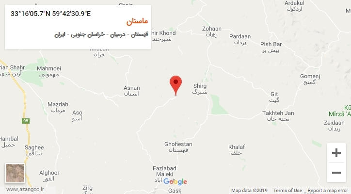 روستای ماسنان بر روی نقشه