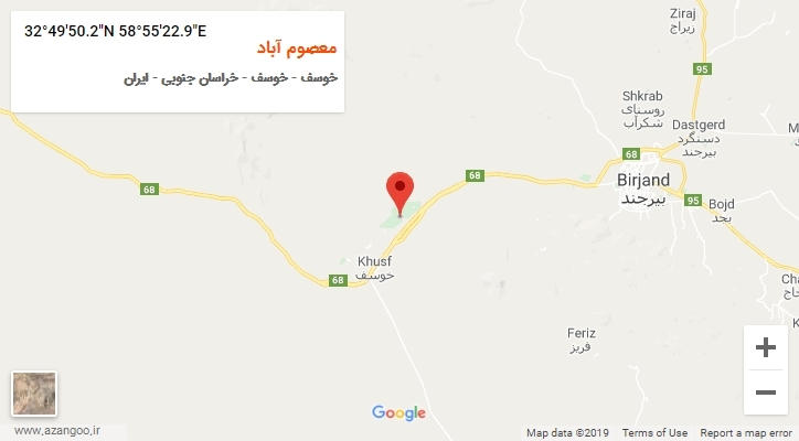 روستای معصوم آباد بر روی نقشه