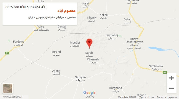 روستای معصوم آباد بر روی نقشه