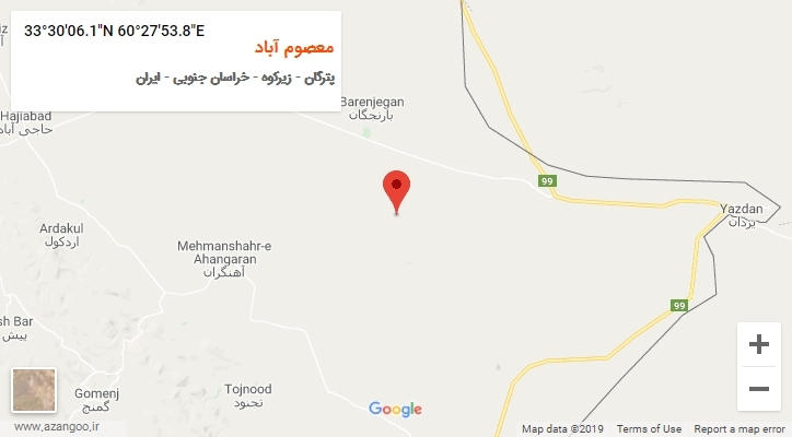 روستای معصوم آباد بر روی نقشه