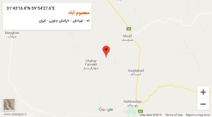 روستای معصوم آباد بر روی نقشه