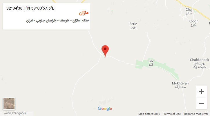 روستای ماژان بر روی نقشه