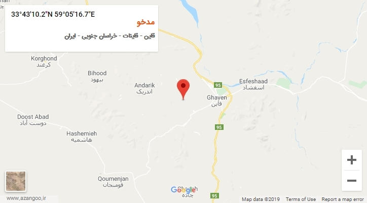 روستای مدخو بر روی نقشه