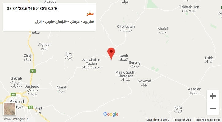 روستای مغر بر روی نقشه