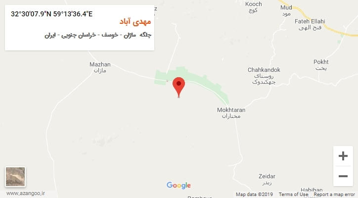 روستای مهدی آباد بر روی نقشه