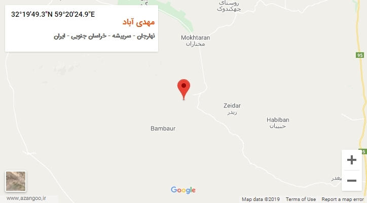 روستای مهدی آباد بر روی نقشه