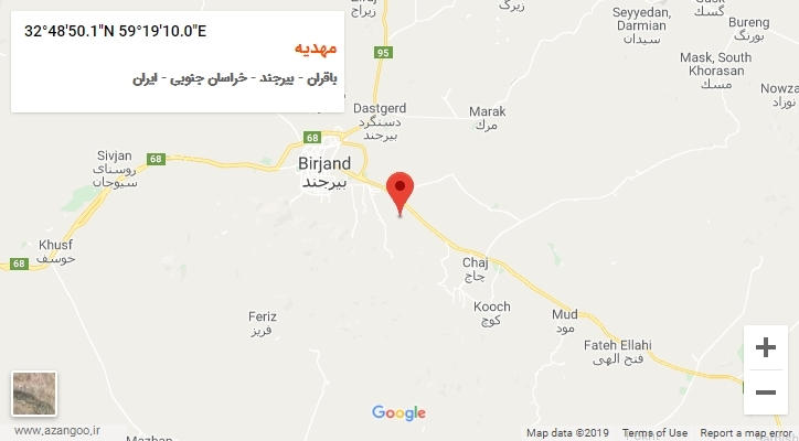 روستای مهدیه بر روی نقشه