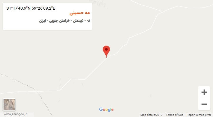 روستای مه حسینی بر روی نقشه