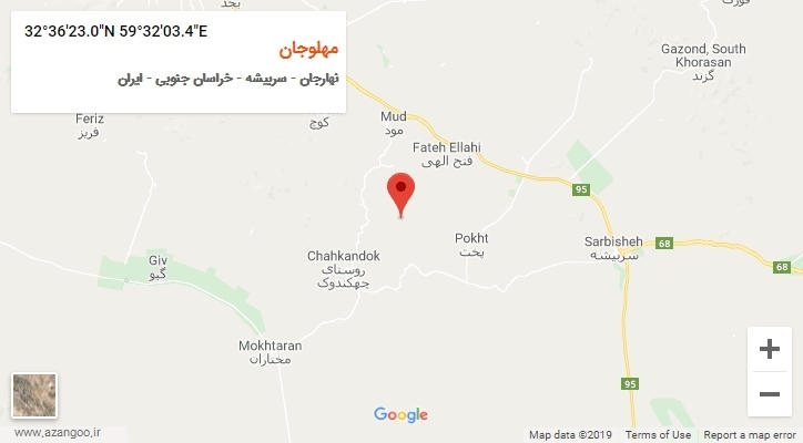 روستای مهلوجان بر روی نقشه