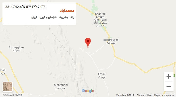 روستای محمدآباد بر روی نقشه