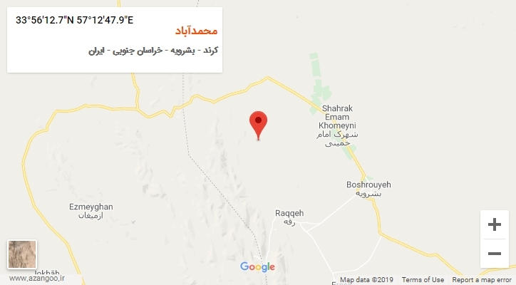 روستای محمدآباد بر روی نقشه