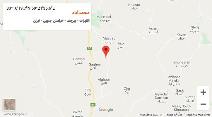 روستای محمدآباد بر روی نقشه