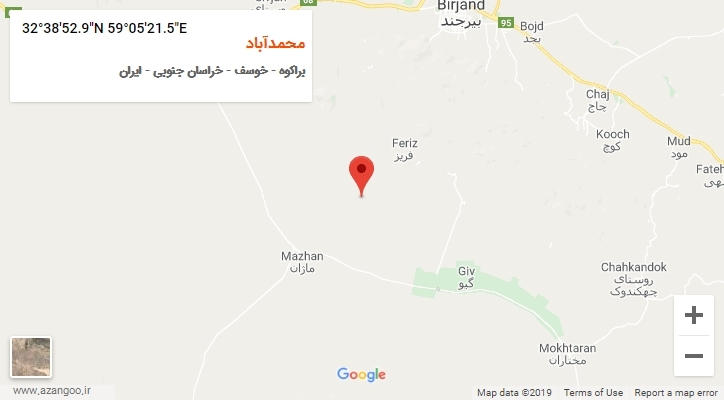روستای محمدآباد بر روی نقشه