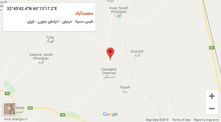 روستای محمدآباد بر روی نقشه