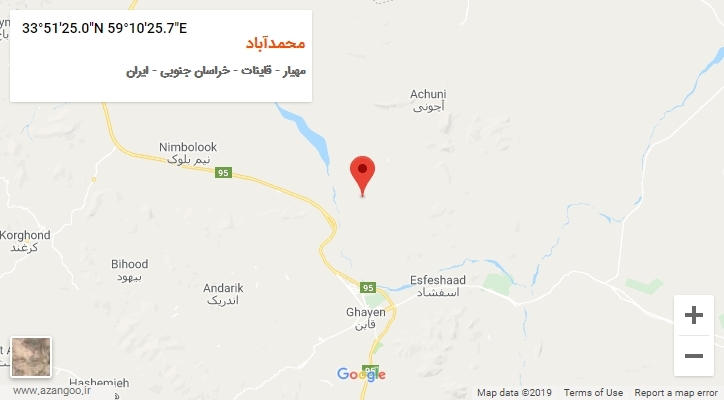 روستای محمدآباد بر روی نقشه
