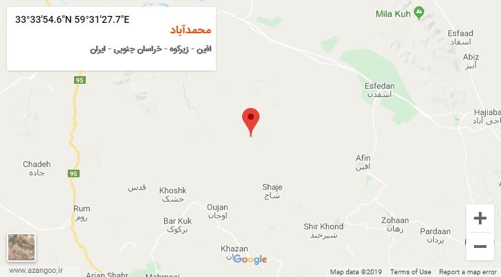 روستای محمدآباد بر روی نقشه