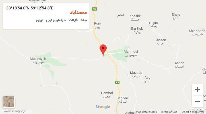 روستای محمدآباد بر روی نقشه
