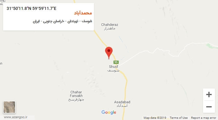 روستای محمدآباد بر روی نقشه