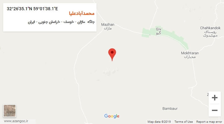 روستای محمدآبادعلیا بر روی نقشه