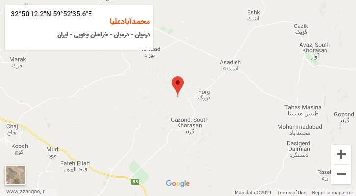 روستای محمدآبادعلیا بر روی نقشه