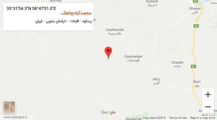 روستای محمدآبادچاهک بر روی نقشه